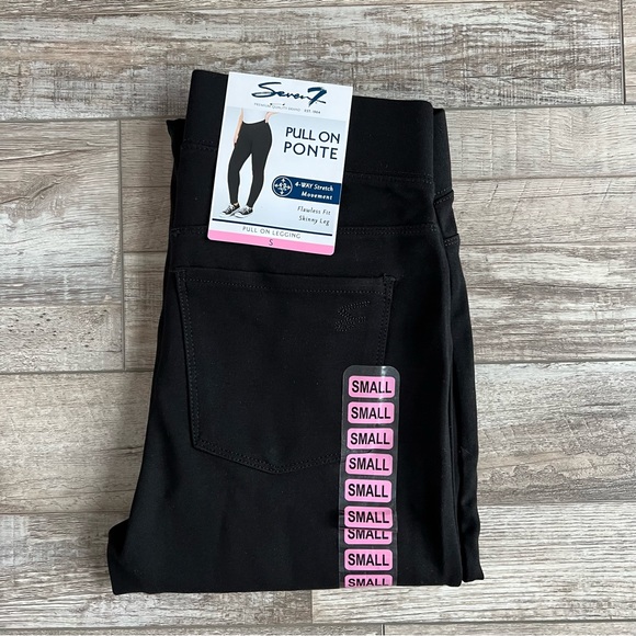 NWT Seven7 Black Pull On Skinny Leggings Size Small - Picture 9 of 9